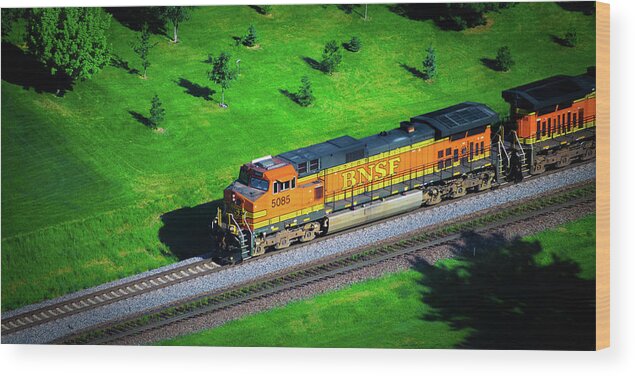 Bnsf Wood Print featuring the photograph Right On Schedule by Phil S Addis