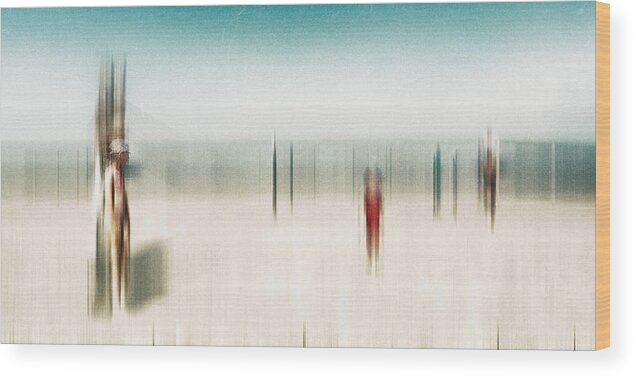 Abstract Wood Print featuring the photograph Scenes From The Beach by Carsten Velten
