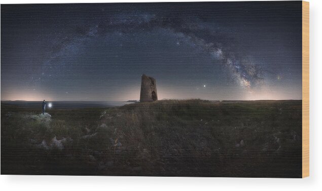 Night Wood Print featuring the photograph Stargate 2020 by Pierandrea Folle