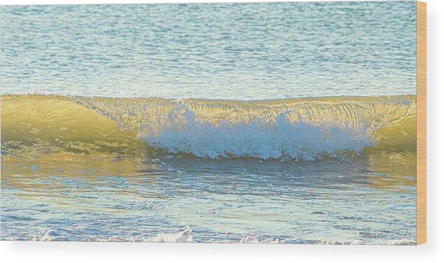 Sunrise Wood Print featuring the photograph Sunrise Waves by Donna Twiford