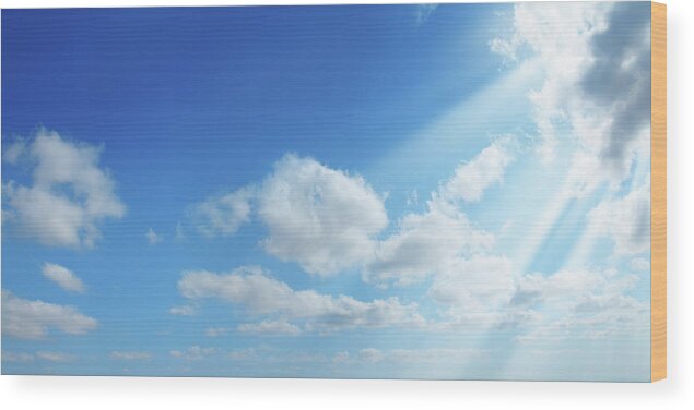 Wind Wood Print featuring the photograph Sunshine In Clean Sky by Imagedepotpro