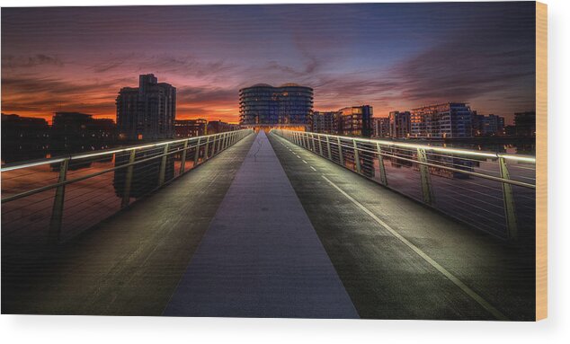 Vanishing Point Wood Print featuring the photograph The Early Morning Walk by Jes Eriksen