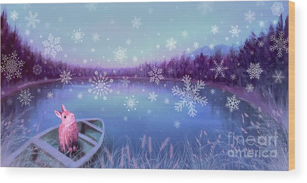 Stirrup Lake Wood Print featuring the painting Winter Dream by Yoonhee Ko