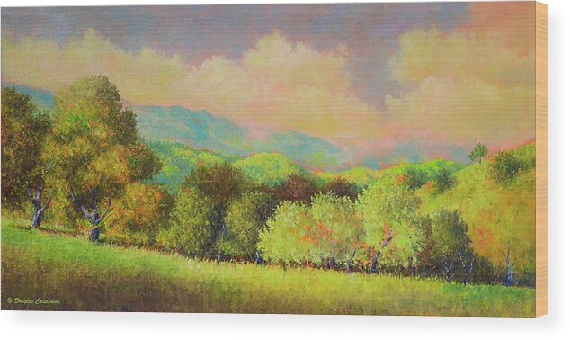 Landscape Wood Print featuring the painting Santa Ynez Hills #1 by Douglas Castleman