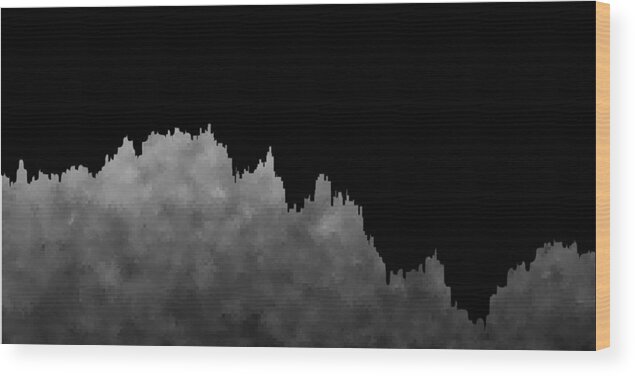 18x9 Gray Black Image Upside Down Rithmart Wood Print featuring the digital art 18x9.271-#rithmart by Gareth Lewis
