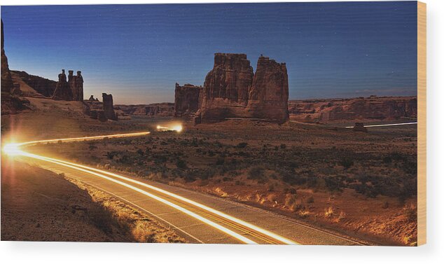 Arches Wood Print featuring the photograph Arches Evening Exit by Owen Weber