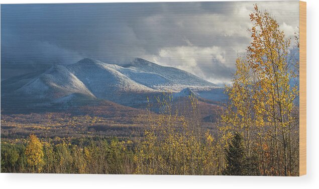 Autumn Wood Print featuring the photograph Autumn and Winter Combine by White Mountain Images