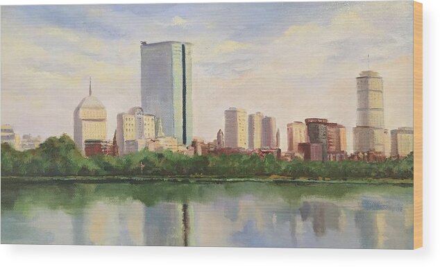 Boston Wood Print featuring the painting Boston by Judy Rixom