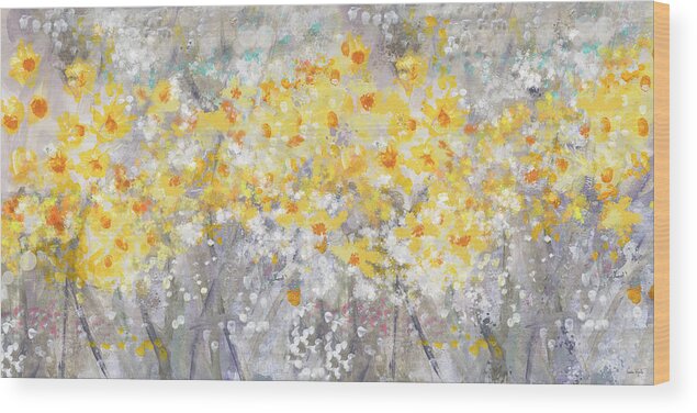 Flowers Wood Print featuring the painting Dusty Miller Landscape- Art by Linda Woods by Linda Woods