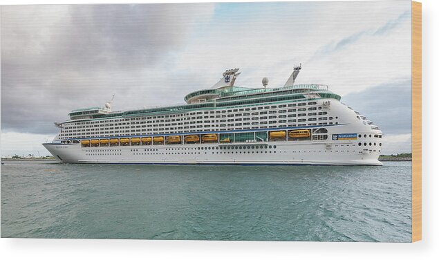 Explorer Of The Seas Wood Print featuring the photograph Explorer of the Seas in Port by Bradford Martin
