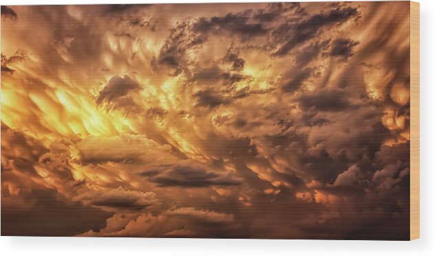 Fire Wood Print featuring the photograph Fire in the Sky by Steve Sullivan