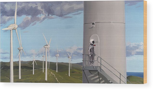 Astronaut Wood Print featuring the painting Man of La Mancha by Scott Listfield