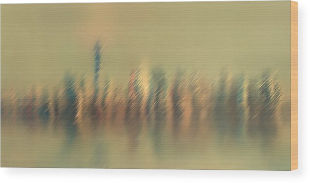 New York Wood Print featuring the digital art New York Mist by David Manlove