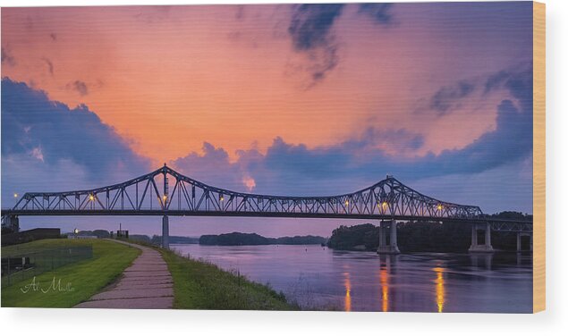 Bridge Wood Print featuring the photograph Old Interstate Bridge by Al Mueller