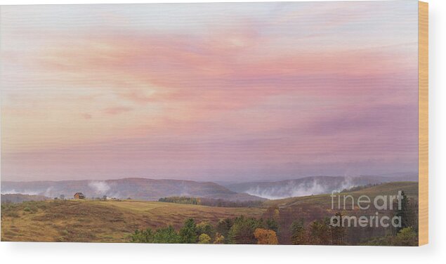 Dream Home Wood Print featuring the photograph Painted Sky - Hilltop Vista by Rehna George
