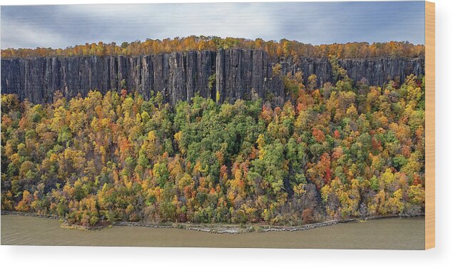 Autumn Wood Print featuring the photograph Palisade Cliffs in Autumn 3 by Kevin Suttlehan
