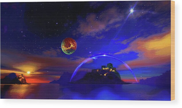  Wood Print featuring the digital art Private Planet by Don White Artdreamer