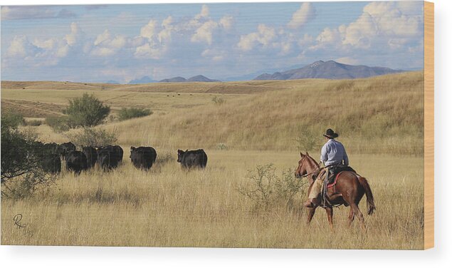 Sonoita Wood Print featuring the photograph Should've Been a Cowboy by Robert Harris