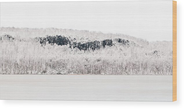 Landscape Wood Print featuring the photograph Snowy Precipice by Robert Mintzes