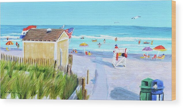 Stone Harbor Wood Print featuring the painting Stone Harbor New Jersey by Patty Kay Hall