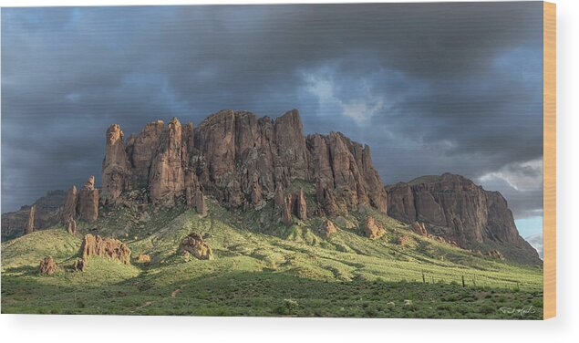 Superstition Mountains Wood Print featuring the photograph Superstition Mountains. by Paul Martin