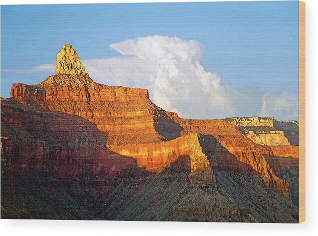 Grand Canyon Wood Print featuring the digital art Grand Canyon Zoroaster Temple At Sunset by Steven Barrows
