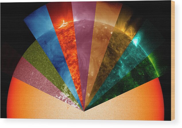 Nobody Wood Print featuring the photograph Sun's Surface At Different Wavelengths by Nasa Goddard Space Flight Center