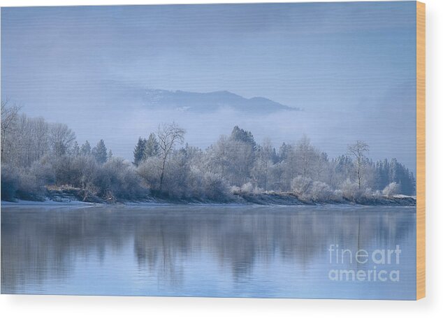 December Wood Print featuring the photograph Icy Blue #1 by Idaho Scenic Images Linda Lantzy