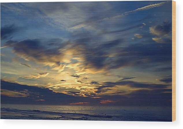Clouded Sunrise Wood Print featuring the photograph Clouded Sunrise by Newwwman