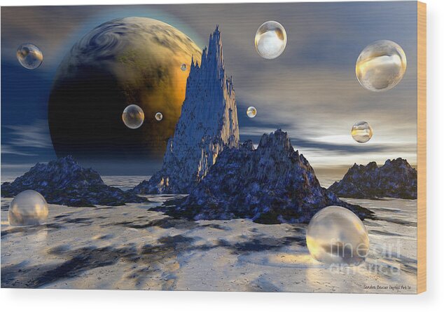 Bryce Wood Print featuring the digital art Ice Planet by Sandra Bauser
