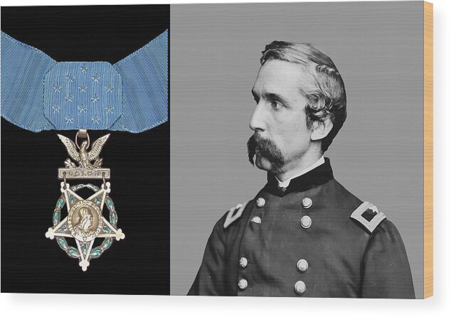 General Chamberlain Wood Print featuring the painting J.L. Chamberlain and The Medal of Honor by War Is Hell Store