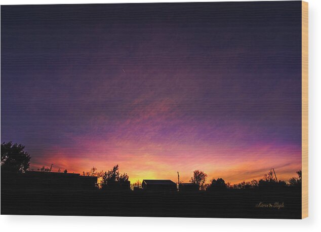 Purple Sunset Wood Print featuring the photograph Purple Sunset by Karen Slagle