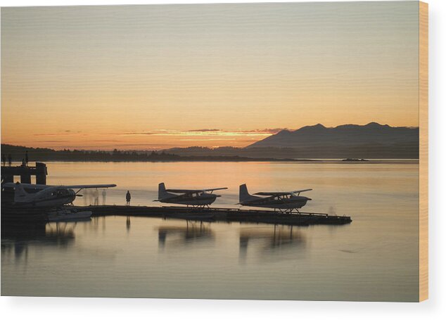 Tofino Wood Print featuring the photograph Water Planes in Tofino by Angelito De Jesus