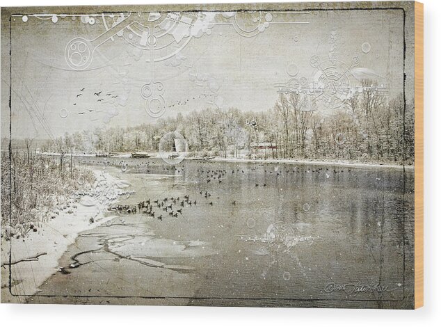 Winter Wood Print featuring the photograph Winter on the Hudson by Linda Lee Hall