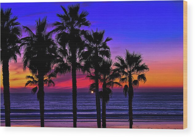 Sunset Wood Print featuring the photograph Sunset from the Ocean Park Inn by Robert Bellomy