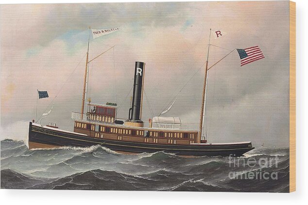 Pd-art: Reproduction Wood Print featuring the painting ' Fred B Dalzell ' - Ship by Thea Recuerdo