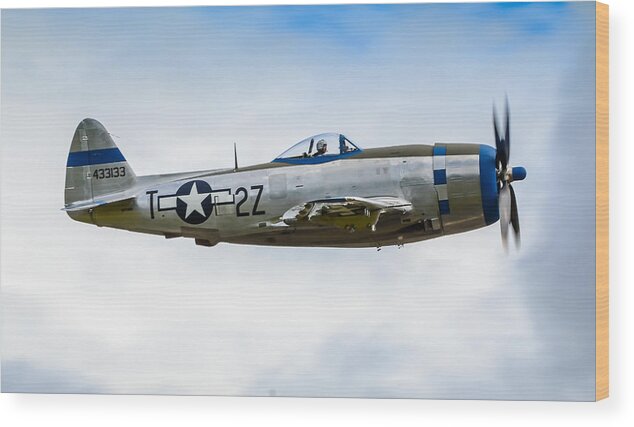 Ground Attack Day Wood Print featuring the photograph  Republic P-47d Thunderbolt by Puget Exposure