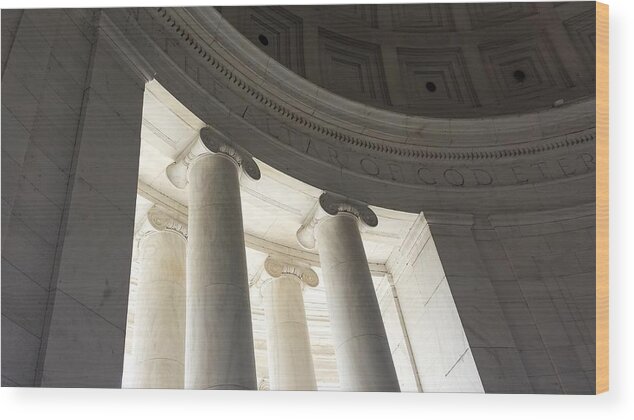 Declaration Of Independence Wood Print featuring the photograph Jefferson Memorial Architecture by Kenny Glover