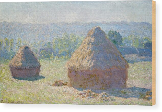 1891 Wood Print featuring the painting Monet Haystacks, 1891 #1 by Granger