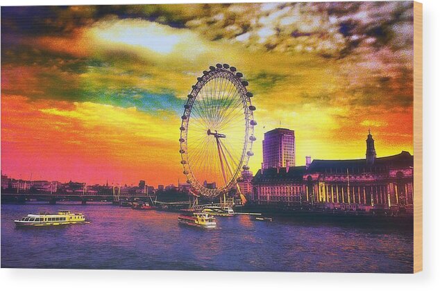 20likes Wood Print featuring the photograph The River Thames In London England #1 by Chris Drake