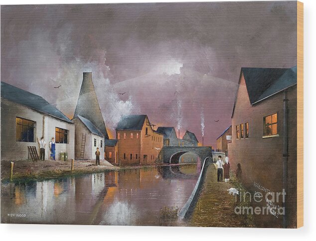 England Wood Print featuring the painting The Wordsley Cone, Stourbridge - England #1 by Ken Wood