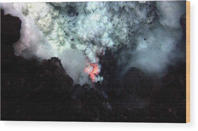 West Mata Wood Print featuring the photograph West Mata Underwater Volcano #1 by Noaa/science Photo Library
