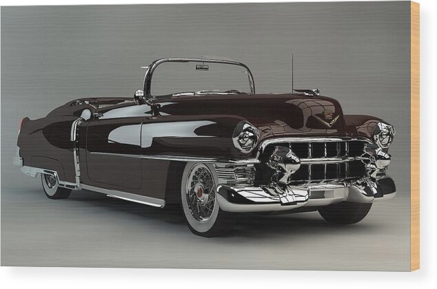 Cadillac Eldorado Wood Print featuring the digital art 1953 Cadillac Eldorado by Louis Ferreira