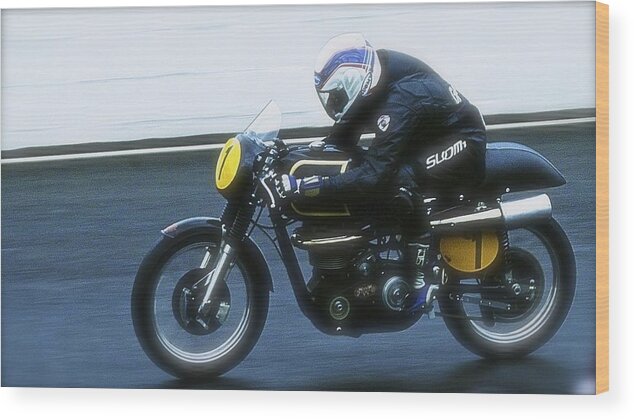 1966 Wood Print featuring the photograph 1966 Matchless G50 Wayne Gardner 500cc by John Colley