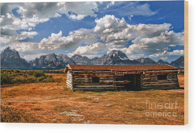 Cabin Wood Print featuring the photograph Cunningham Cabin III by Robert Bales