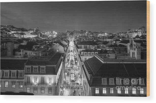 Alfama Wood Print featuring the photograph Lisbon Downtown #3 by Carlos Caetano