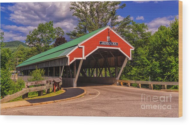 Covered Bridge Wood Print featuring the photograph The Honeymoon Covered Bridge. by New England Photography