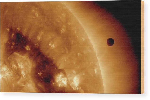 Venus Wood Print featuring the photograph Transit Of Venus #6 by Nasa/goddard Space Flight Center/sdo/science Photo Library