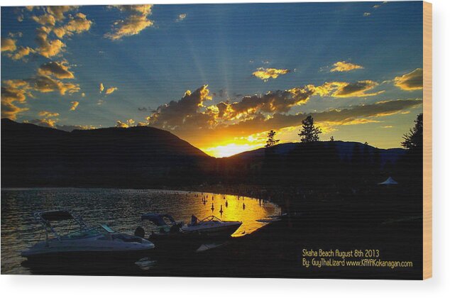  Wood Print featuring the photograph Skaha Lake Sunset #7 by Guy Hoffman