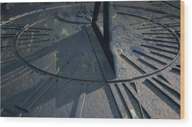 Sundial Wood Print featuring the digital art Sundial Lost In Time #7 by Allan Swart